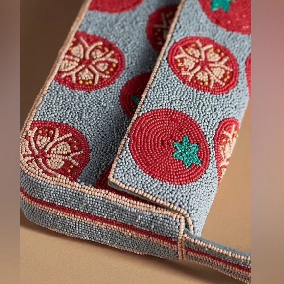 Anthropologie The Fiona Beaded Bag Food & Drink Edition Tomato - Picture 4 of 7